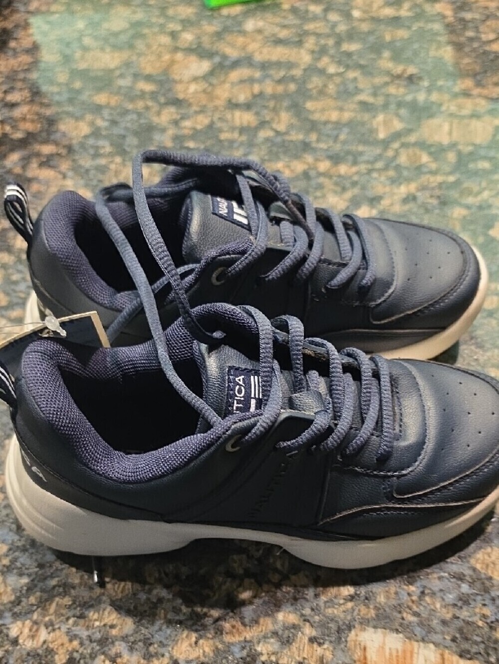 Nautica Little Boys Navy and White Lace-Up Sneakers NWT - Picture 2 of 4